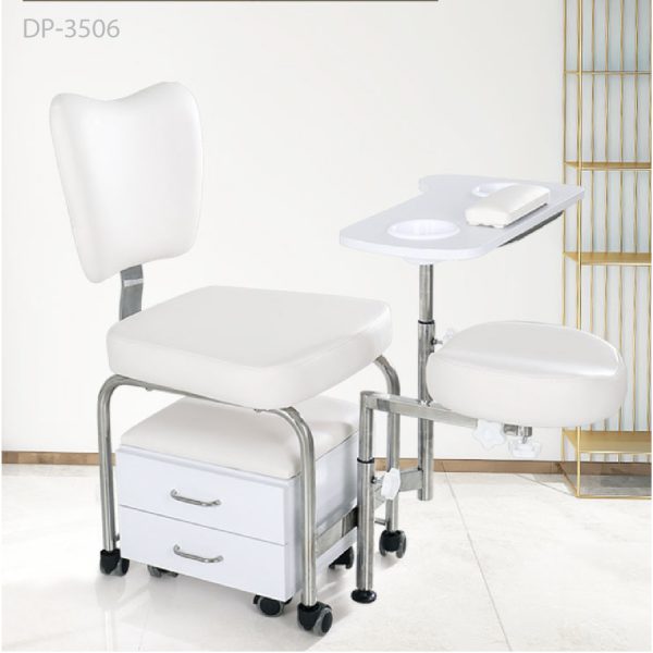 ⁦MANICURE-PEDICURE CHAIR  - כיסא משולב מניקור פדיקור עם כיסא ושתי מגירות וגלגלים⁩ – תמונה ⁦2⁩