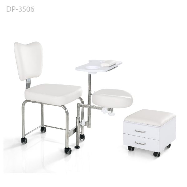 MANICURE-PEDICURE CHAIR  - כיסא משולב מניקור פדיקור עם כיסא ושתי מגירות וגלגלים