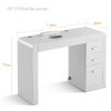 שולחן מניקור מודרני מעוצב 3 מגירות - WHITE MANICURE TABLE